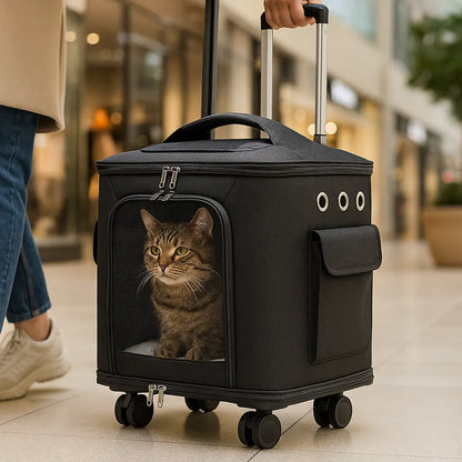 Katzentragetasche mit Rollen | Faltbare Transporttasche für Katzen