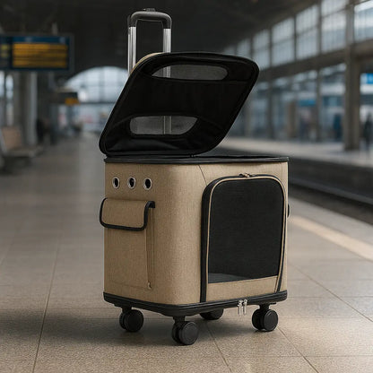 Katzentragetasche mit Rollen | Faltbare Transporttasche für Katzen