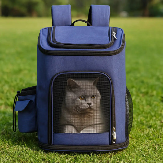 Katzenrucksack atmungsaktiv & faltbar | bequemer Reiserucksack