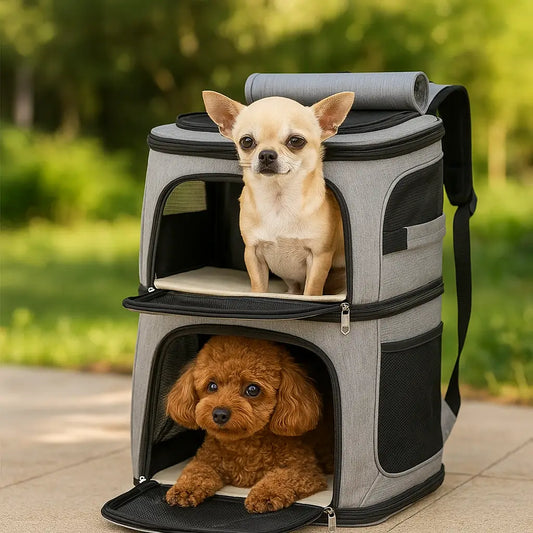 Doppellagige Hundetragetasche | Transporttasche für Reisen & Tierarzt