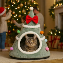 Cat Cave Christmas | Warm & Washable Snuggle Cave for Cats