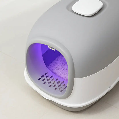 Cat litter box with UV light & cover | Large, hygienic & odor-free