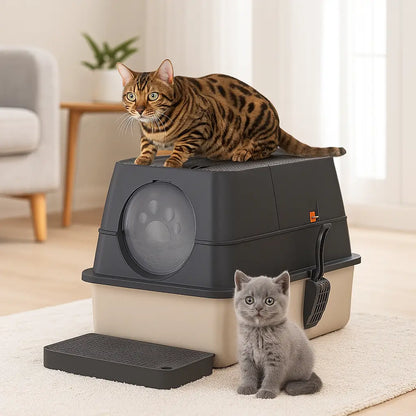 Katzenklo Vollständig Geschlossen | 30 L Groß & Leicht zu Reinigen