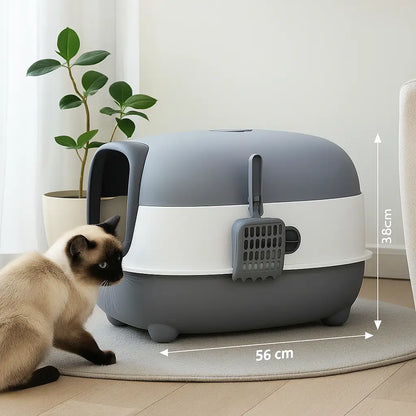 Cat Litter Box with Hood & Filter | Large, Odor-Free & Easy to Clean