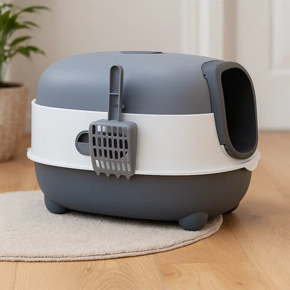Cat Litter Box with Hood & Filter | Large, Odor-Free & Easy to Clean