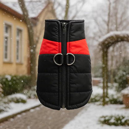 Warm dog winter coat waterproof with D-ring for all sizes