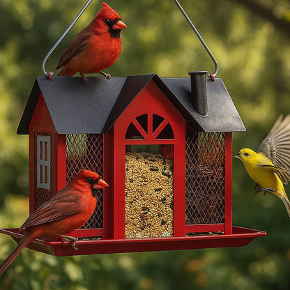 Metal Birdhouse Bird Feeding Station | Weatherproof Hanging Birdhouse