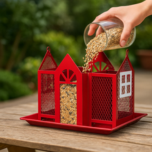 Metal Birdhouse Bird Feeding Station | Weatherproof Hanging Birdhouse