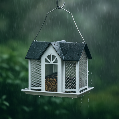 Metal Birdhouse Bird Feeding Station | Weatherproof Hanging Birdhouse