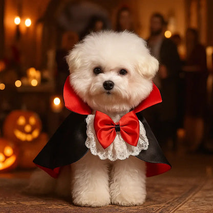 Halloween Hundemantel Vampir Umhang | Verkleidung für Hunde & Welpen