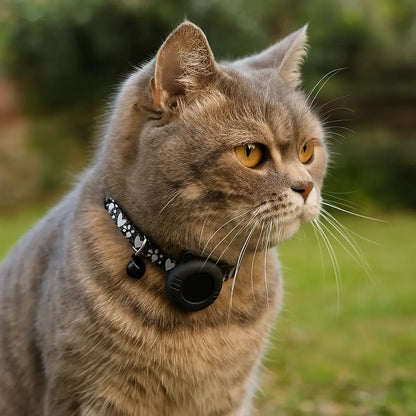Reflective breathable cat harness | AirTag holder