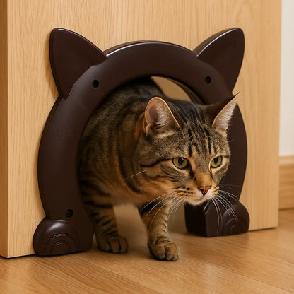 Cat flap with cat head design | Stylish, Safe & Scratch-free