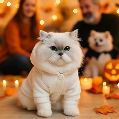 Halloween Cat Sweater Mummy Design | Warmer Hoodie for Cats
