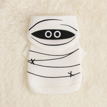 Halloween Cat Sweater Mummy Design | Warmer Hoodie for Cats