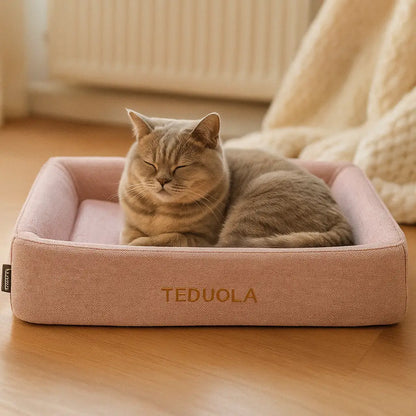 Cat Bed with Memory Foam | Washable & Shape-Stable Comfort Bed