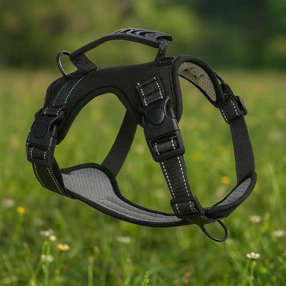 Dog harness against pulling | Reflective & safe with handle