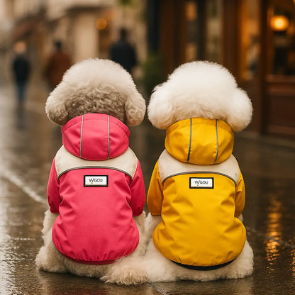 Manteau de pluie pour chien avec capuche | imperméable & coupe-vent
