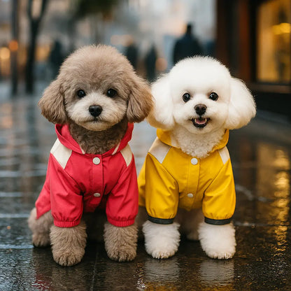 Manteau de pluie pour chien avec capuche | imperméable & coupe-vent