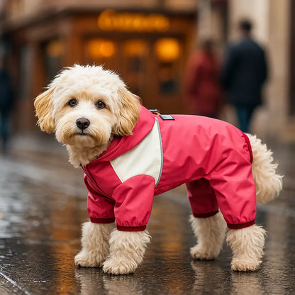 Manteau de pluie pour chien avec capuche | imperméable & coupe-vent