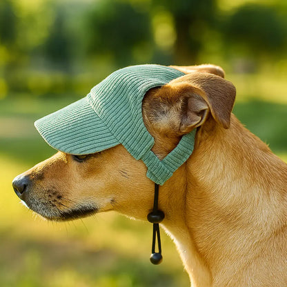 Casquette d'été pour chiens | Casquette en velours côtelé respirante avec trous pour les oreilles