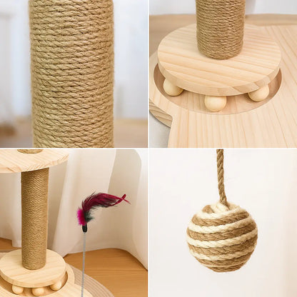 Cat scratching post with resting area & play arch | Sturdy climbing tree