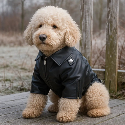 Dog coat made of leather | Warm winter coat for large dogs