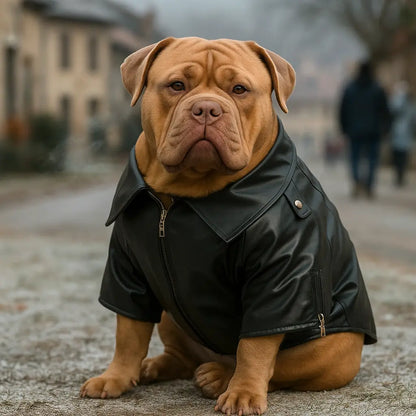 Dog coat made of leather | Warm winter coat for large dogs