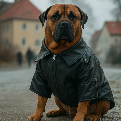 Dog coat made of leather | Warm winter coat for large dogs