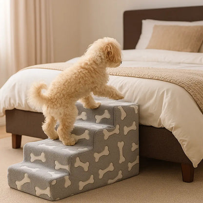 Dog stairs made of foam | Soft dog ramp with 3–4 steps