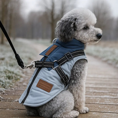 Wasserdichter Winter Hundemantel mit Geschirr | Warm & Gepolstert