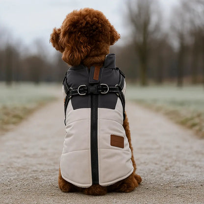 Wasserdichter Winter Hundemantel mit Geschirr | Warm & Gepolstert