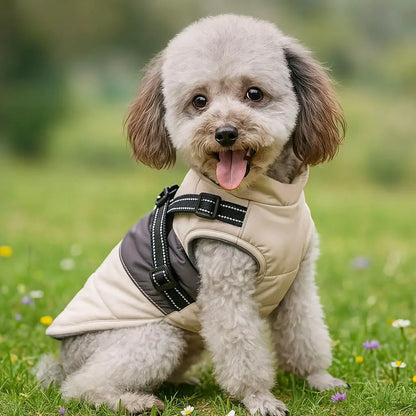 Wasserdichter Winter Hundemantel mit Geschirr | Warm & Gepolstert