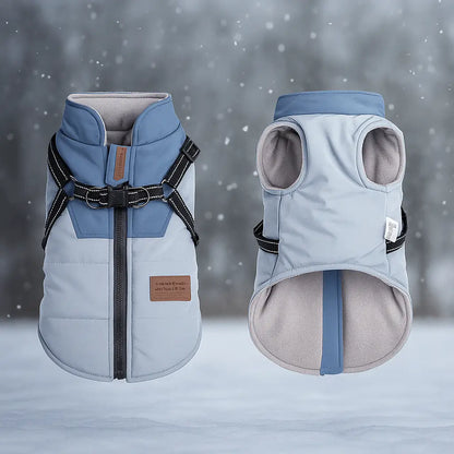 Wasserdichter Winter Hundemantel mit Geschirr | Warm & Gepolstert