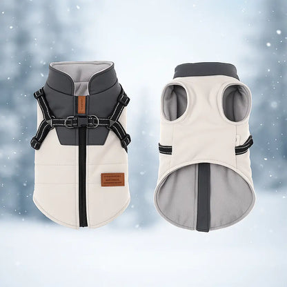 Wasserdichter Winter Hundemantel mit Geschirr | Warm & Gepolstert