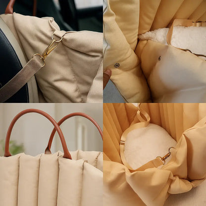 Tragbarer Hunde Autositz & Reisetasche | Warm, Sicher & Wintergeeignet
