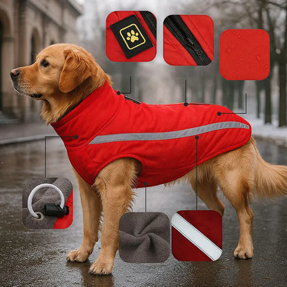 Manteau d'hiver pour chien | Chaud, déperlant & coupe-vent avec col roulé