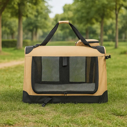 Foldable Dog Crate & Transport Bag - Safe & Comfortable for Travel