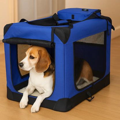 Foldable Dog Crate & Transport Bag - Safe & Comfortable for Travel