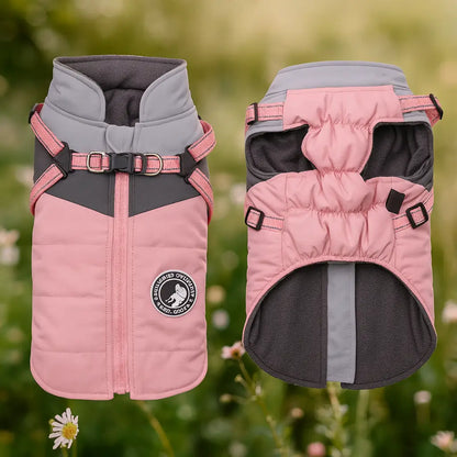 Wasserdichter Winter Hundemantel mit Geschirr | Warm & Sicher