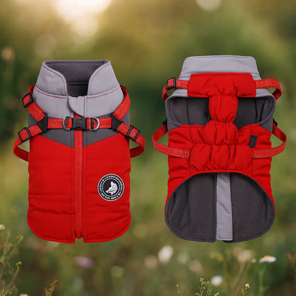 Wasserdichter Winter Hundemantel mit Geschirr | Warm & Sicher