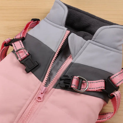 Wasserdichter Winter Hundemantel mit Geschirr | Warm & Sicher