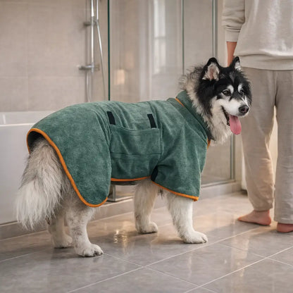 Hundebademantel | Saugstark & Schnell Trocknend aus Mikrofaser