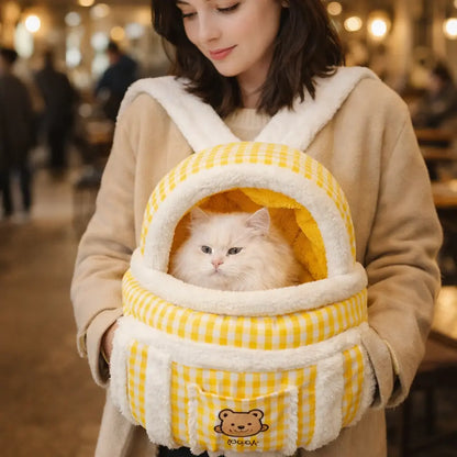 Plush Cat Carrier | Warm & Safe Carrier for Cats
