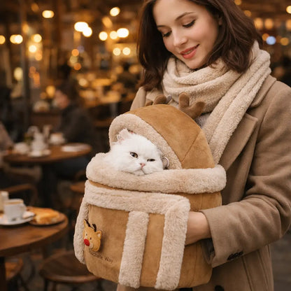 Plush Cat Carrier | Warm & Safe Carrier for Cats