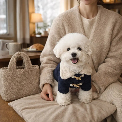 Warmer Fleece Hundemantel mit Hornknopf | Herbst & Winter