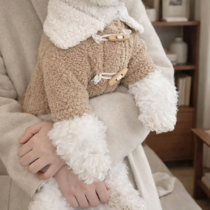 Warmer Fleece Hundemantel mit Hornknopf | Herbst & Winter