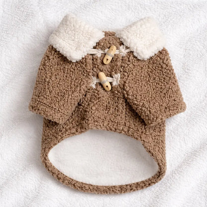 Warmer Fleece Hundemantel mit Hornknopf | Herbst & Winter