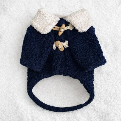 Warmer Fleece Hundemantel mit Hornknopf | Herbst & Winter