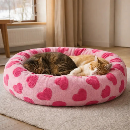 Rundes Kuschel-Katzenbett | Weich, Waschbar & Beruhigend