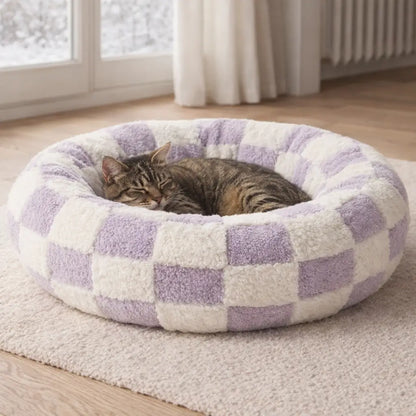 Rundes Kuschel-Katzenbett | Weich, Waschbar & Beruhigend